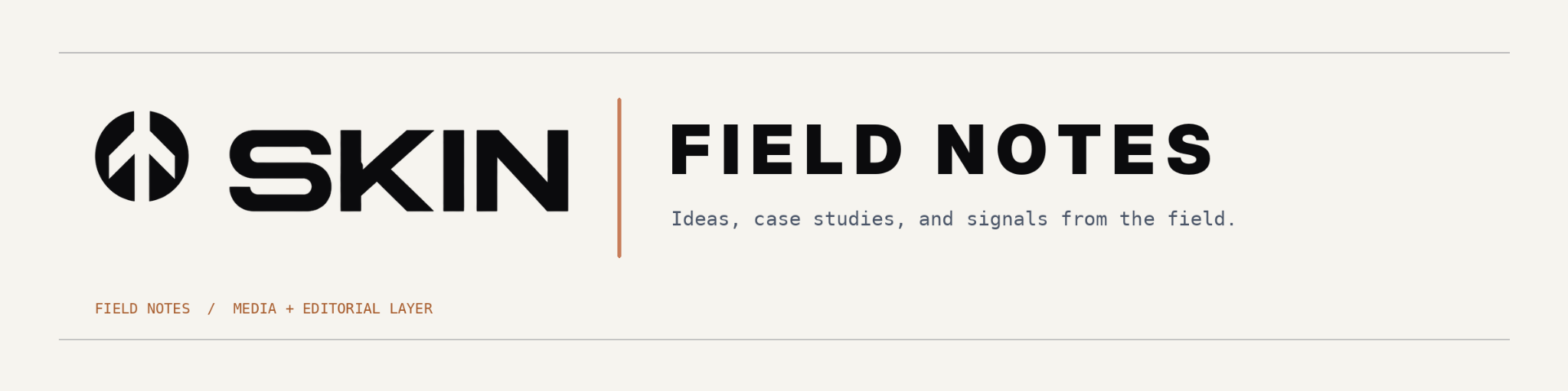 SKIN Field Notes. Ideas, case studies and signals from the field.